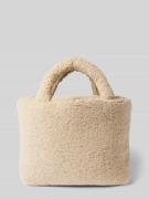 STUDIO NOOS Handtasche aus Teddyfell Modell 'Ecru' in Sand, Größe 1