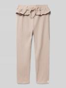 Lil Atelier Regular Fit Stoffhose mit Volant Modell 'NARA' in Beige, G...