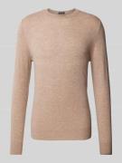 Christian Berg Men Strickpullover mit gerippten Abschlüssen in Camel M...