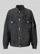 ELIAS RUMELIS Jeansjacke mit Knopfleiste Modell 'Jermain' in Black, Gr...