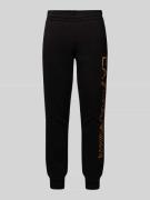 EA7 Emporio Armani Regular Fit Sweatpants mit elastischem Bund in Blac...