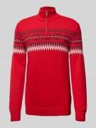 MCNEAL Strickpullover mit Stehkragen in Rot, Größe L