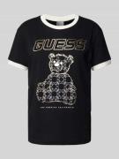 Guess Activewear T-Shirt mit Label-Motiv-Print in Black, Größe M