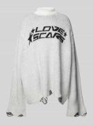 LOVE SCARS Strickpullover mit Label-Stitching in Offwhite, Größe L