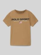 POLO SPORT Regular Fit  T-Shirt aus Baumwolle in Hellbraun, Größe L