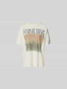 Anine Bing Oversized T-Shirt mit Label-Print in Offwhite, Größe M