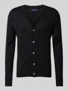 Christian Berg Men Slim Fit Cardigan aus Woll-Mix mit V-Ausschnitt in ...