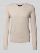 Christian Berg Men Strickpullover mit V-Ausschnitt in Sand Melange, Gr...