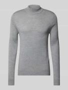 Christian Berg Men Strickpullover mit Turtleneck in Hellgrau Melange, ...