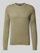 Christian Berg Men Strickpullover mit Rundhalsausschnitt in Oliv Melan...