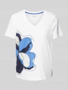 comma Casual Identity T-Shirt mit Motiv-Print in Weiss, Größe 34