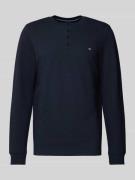 Christian Berg Men Longsleeve mit Logo-Stitching in Marine, Größe L