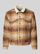 Levi's® Sherpa Jacket mit Kentkragen Modell 'PLAID' in Beige, Größe L