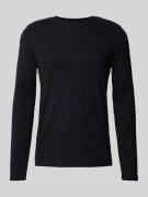 MCNEAL Regular Fit Longsleeve mit Bio-Baumwolle in Black, Größe L