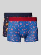 Christian Berg Men Trunks mit elastischem Bund im 2er-Pack in Marine, ...