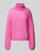 YAS Strickpullover mit Rollkragen Modell 'LAMBI' in Pink, Größe L