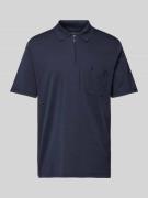 RAGMAN Regular Fit Poloshirt mit Brusttasche in Marine, Größe L