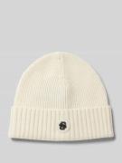 BOSS Beanie aus Schurwolle mit Label-Detail Modell 'Fati' in Offwhite,...