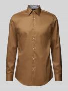 BOSS Slim Fit Business-Hemd mit Kentkragen Modell 'Hank' in Beige, Grö...