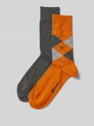 Burlington Socken mit Label-Detail im 2er-Pack in Orange, Größe 40-46