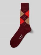 Burlington Socken mit Label-Detail Modell 'MANCHESTER' in Dunkelrot, G...