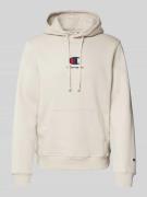 CHAMPION Hoodie mit Label-Stitching in Beige, Größe L