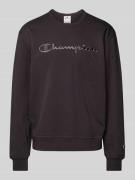 CHAMPION Sweatshirt mit Label-Stitching in Anthrazit, Größe L