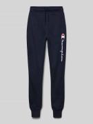 CHAMPION Regular Fit Sweatpants mit Label-Stitching in Marine, Größe 1...