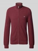 Gant Cardigan mit Strukturmuster in Bordeaux, Größe L