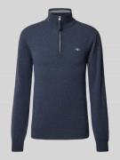 Gant Strickpullover mit Label-Stitching Modell 'SUPERFINE' in Marine M...