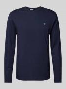 Gant Longsleeve mit Label-Stitching in Marine, Größe S