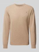 Gant Strickpullover aus Wolle mit Rundhalsausschnitt in Sand Melange, ...