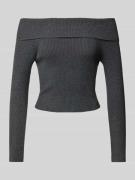 Guess Strickpullover im Off-Shoulder-Design Modell 'NINA' in Anthrazit...