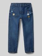 Guess Mom Fit Leg Jeans mit floralen Stickereien Modell 'RIGID' in Bla...