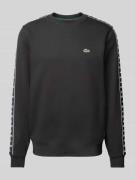 Lacoste Sweatshirt mit Label-Stitching in Black, Größe L