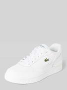 Lacoste Ledersneaker mit Logo-Stitching in Weiss, Größe 40