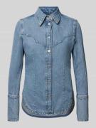 Mango Regular Fit Jeansbluse mit Umlegekragen Modell 'VENETIA' in Jean...