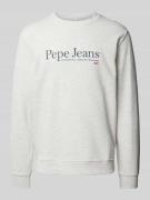 Pepe Jeans Sweatshirt mit Label-Print Modell 'SEAN' in Hellgrau, Größe...