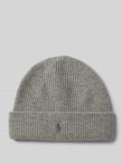 POLO RALPH LAUREN Beanie aus Kaschmir mit Label-Stitching in Mittelgra...