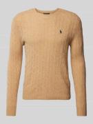 POLO RALPH LAUREN Pullover mit Logo-Stitching in Camel, Größe L