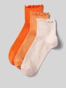 Puma Socken mit Feinripp im 3er-Pack in Orange, Größe 35-38