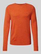 Tommy Hilfiger Wollpullover mit Logo-Stitching in Orange, Größe L