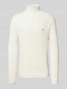 Tommy Hilfiger Strickpullover mit Stehkragen in Offwhite, Größe L