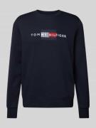 Tommy Hilfiger Sweatshirt mit Label-Stitching in Marine, Größe L