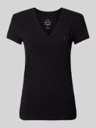 ARMANI EXCHANGE T-Shirt mit V-Ausschnitt in Black, Größe L