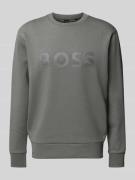 BOSS Green Sweatshirt mit Label-Schriftzug Modell 'Salbo' in Graphit, ...