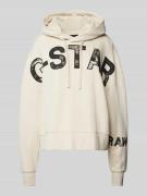 G-Star Raw Oversized Hoodie mit Label-Statement in Ecru, Größe L