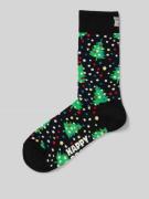 Happy Socks Socken mit Label-Stitching Modell 'Christmas Night' in Bla...