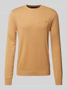 Scotch & Soda Strickpullover mit Logo-Stitching Modell 'CORE' in Camel...