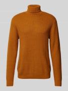 SELECTED HOMME Rollkragenpullover mit Strukturmuster Modell 'ZIG' in O...